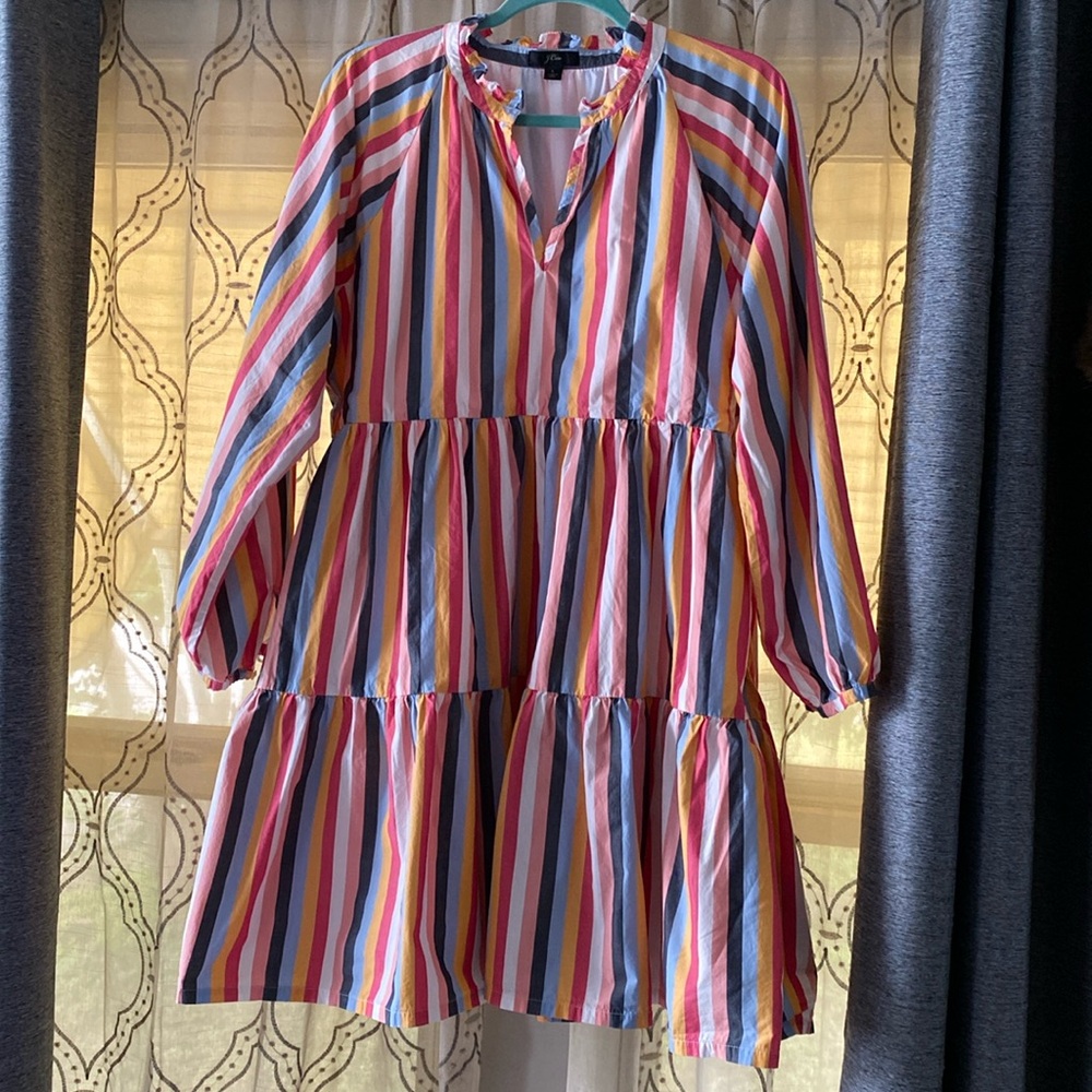 GUC - J.Crew Stripped Long Sleeve Cotton Dress